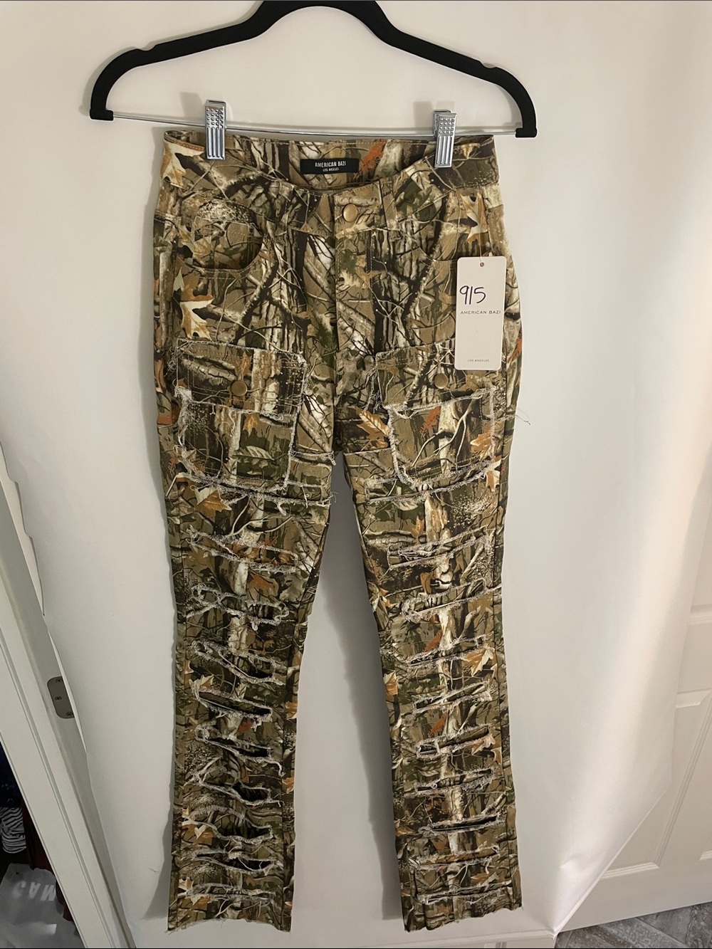 American Bazi Women’s Camo Wide Leg Jeans in Green, Brown, Tan